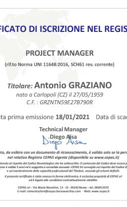 CERTIFICATO PROJECT MANAGER