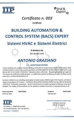 Certificazione Building Automation & Control System